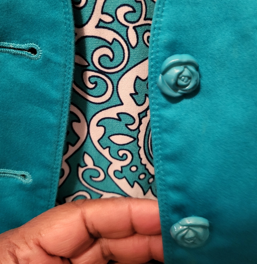 Tahari Teal Lined Jacket $15 JONES OF NEW YORK Shirt Is Free with Jacket Purcha - Picture 2 of 4